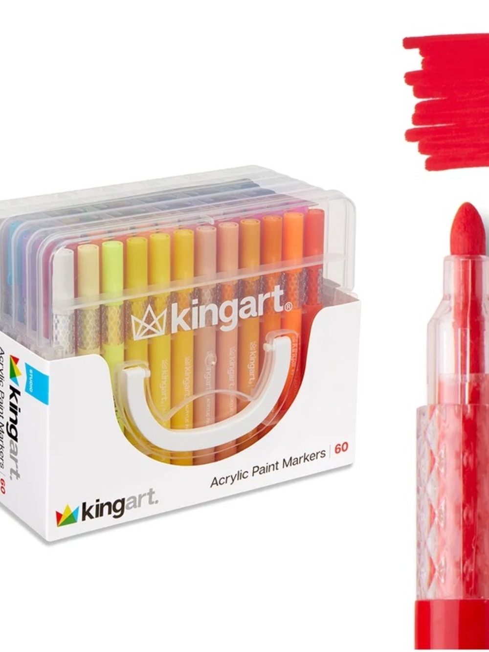 Kingart 60-Pack Acrylic Paint Markers - KINGART Acrylic Paint Marker Set 60ct